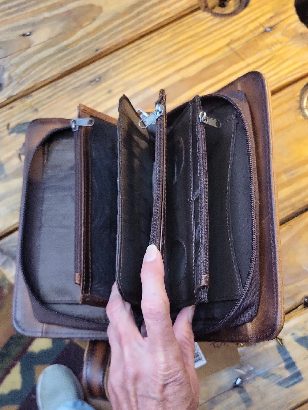 STS Ranchwear Brown and White Hair-On-Hide Crossbody with Concho Accents - Picture 3 of 3